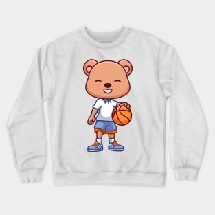 Basketball Bear Cute Cartoon Crewneck Sweatshirt